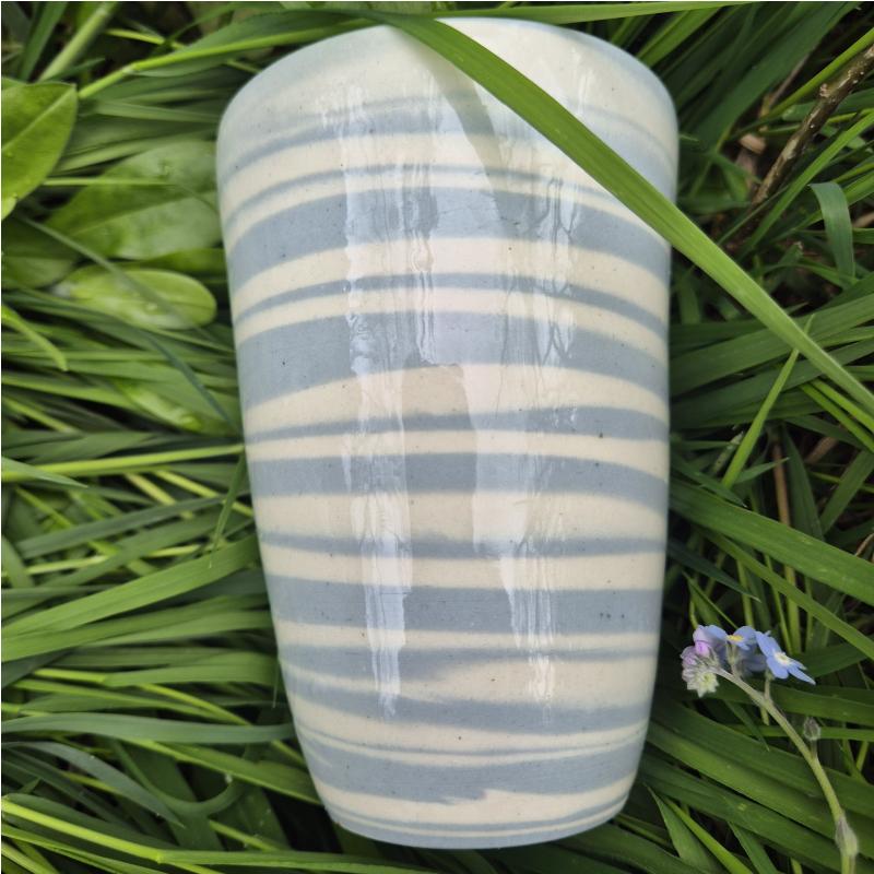 Blue White Striped Tumbler