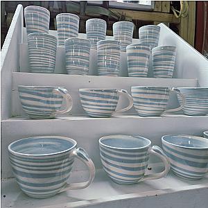 Blue White Striped Tumbler